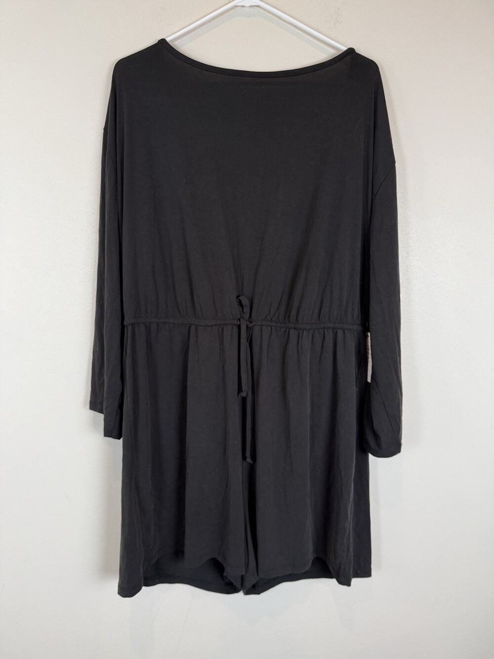 NEW Eloquii Black Long Sleeve Slouch Puff Drawstring Romper Women's Plus Size 20